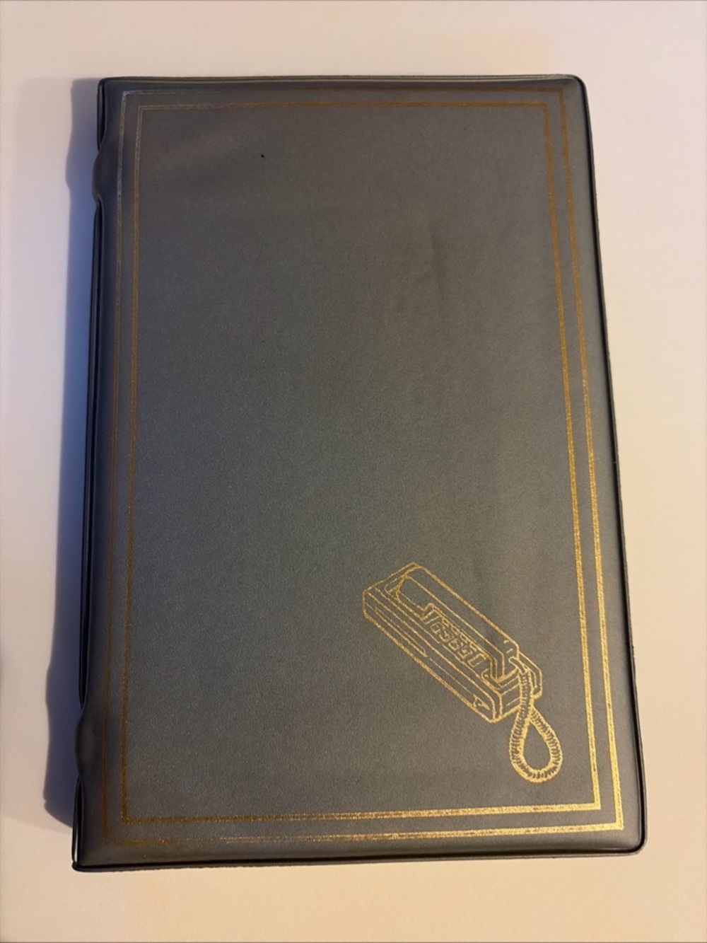 Classic Gray Soft Phone Addresses Book with Gold Accent